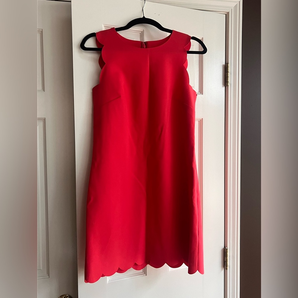 J.Crew Coral Scallop Shift Dress